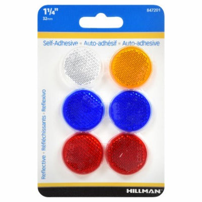 HILLMAN Hillman Fasteners 847201 Adhesive Mini Reflectors 6 Pack