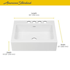 American Standard 77SB30220A.308 Delancey 30 x 22-1/16 in. Cast Iron 4-Hole Undermount Single Bowl Kitchen Sink