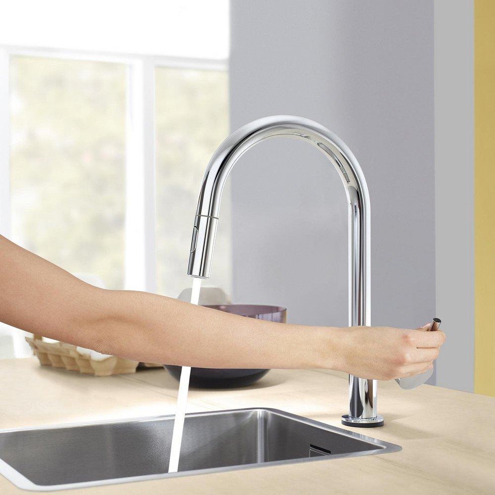 GROHE 31359002 Minta Touch Single Handle Pull Down Kitchen Faucet with Touch Activation