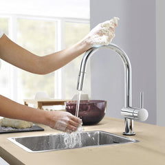 GROHE 31359002 Minta Touch Single Handle Pull Down Kitchen Faucet with Touch Activation