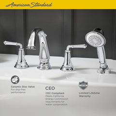 American Standard T052900.295 Delancey Two Handle Roman Tub Faucet in Brushed Nickel