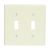 Leviton 78009 2-Gang Toggle Device Switch Wallplate, Standard Size, Thermoset, Device Mount, Light Almond