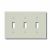 Leviton 78011 3-Gang Toggle Device Switch Wallplate Standard Size Thermoset Light Almond