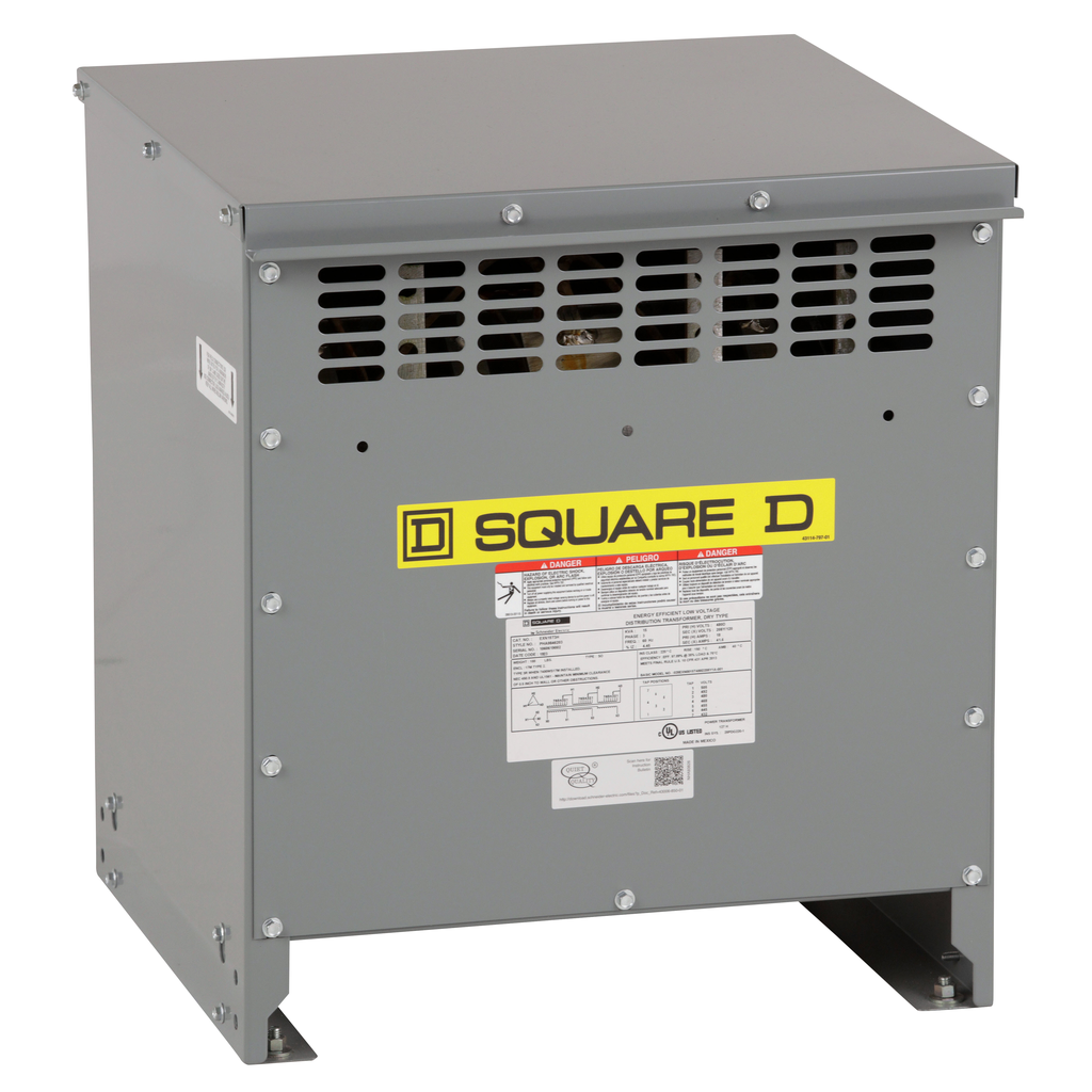 Square D EXN15T3H Transformer dry type 15kVA 480V primary 208Y/120V secondary