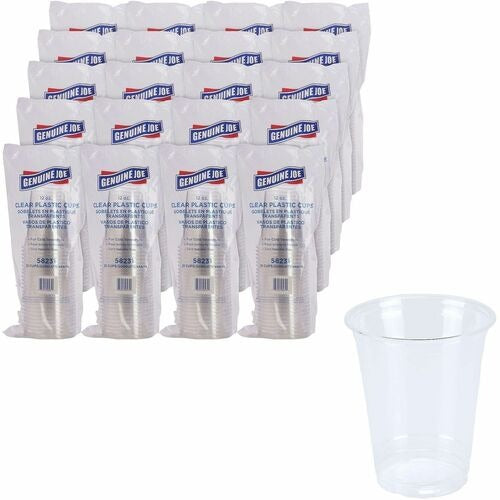 GENUINE JOE Genuine Joe GJO58231CT 12oz Clear Plastic Cups 25pk CT20