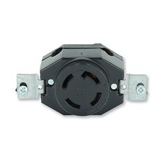 Leviton 3430 30 Amp, 120/208Volt- 3PY, Flush Mounting Locking Receptacle, Industrial Grade, Non-Grounding, Black