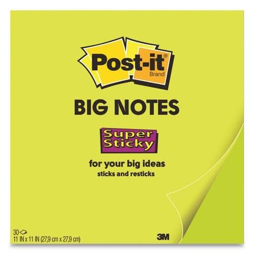 3M 3M MMMBN11G Super Sticky Big Notes 11 x 11 in 30 Sheets (Replacement BN11G)