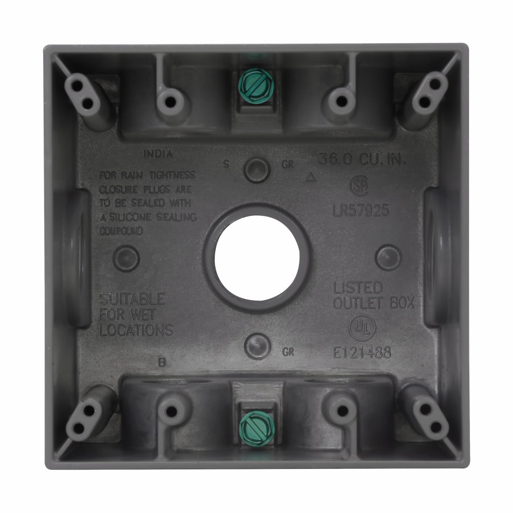 Crouse-Hinds TP7138 Weatherproof Outlet Box 37.0 Cu In 2-Gang