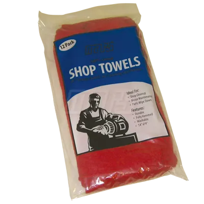 MARS 79026 15 x 15 in. Cloth Shop Towel in Red (12 Pack)