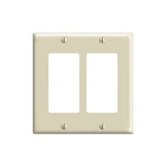 Leviton 80409-I Decora 2-Gang GFCI Device Wallplate Standard Size Thermoset Ivory