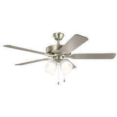 Kichler Lighting 330016NI Basics Pro Premier 52W 4-Light 5-Blade Ceiling Fan in Brushed Nickel