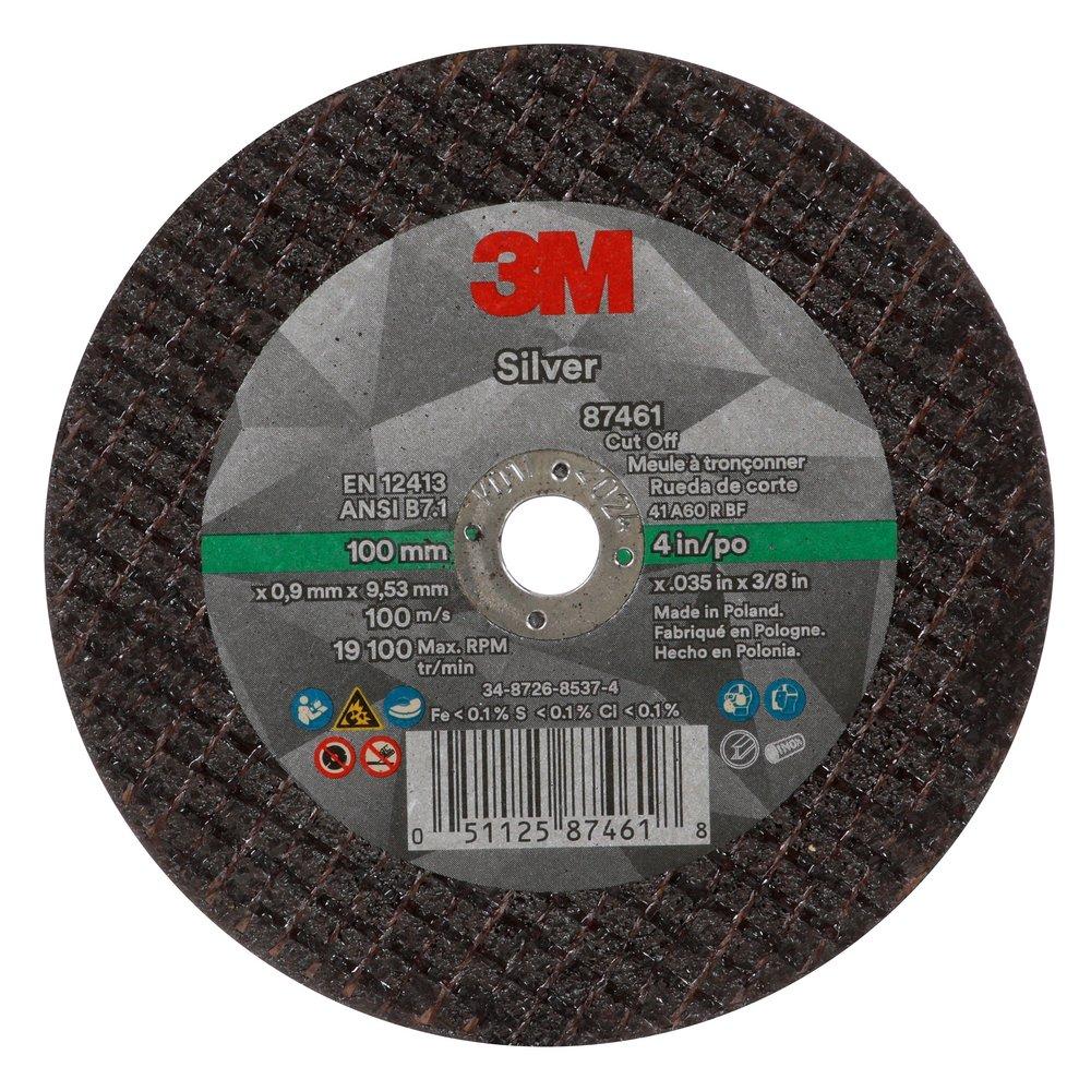 3M 7100139214 4 x 0.035 x 3/8 in Silver Cut-Off Wheel