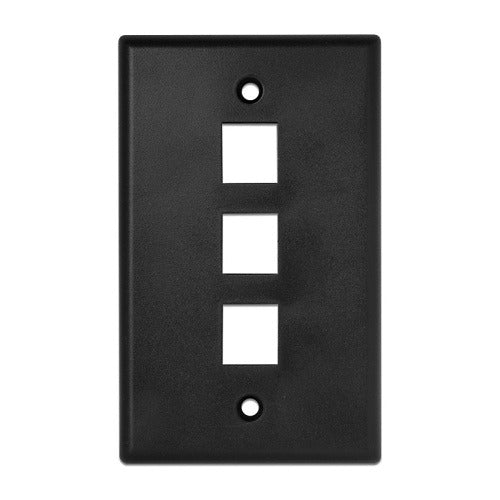 WIREPATH Wirepath PLATE-3-BK 3-port Keystone Wall Plate