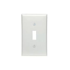 Leviton 80701-W Toggle Device Switch Wallplate, 1 Gang, Standard Size, White