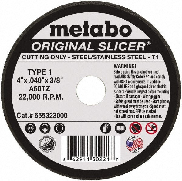METABO Metabo 655323000 Type 1 Cutoff Wheel 4 in 60 Grit