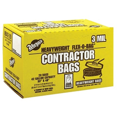 Warp Brothers HB42-20 Flex-O-Bag Trash Can Liners 42 gal 3 mil 33 in x 48 in Black Heavyweight