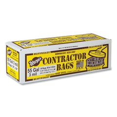 Warp Brothers HB55-30-R Trash Can Liners 3 mil 55 gal Recycled Plastic