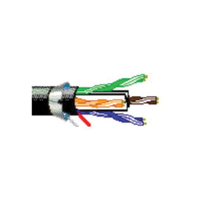 Belden 7953A Cat 6 Multi-Conductor Shielded Ethernet Cable, 300/600 VAC, (8) 23 AWG Bare Stranded Copper Conductor