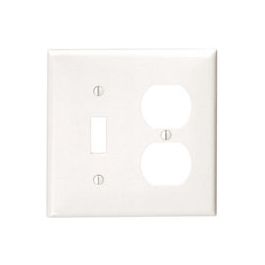 Leviton 80705-E 2-Gang 1-Toggle 1-Duplex Device Mount Standard Size Thermoplastic Nylon Black Combination Wallplate