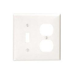 Leviton 80705-E 2-Gang 1-Toggle 1-Duplex Device Mount Standard Size Thermoplastic Nylon Black Combination Wallplate