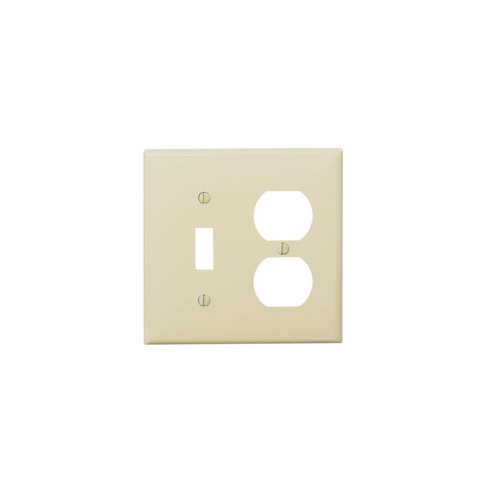 Leviton 80705-I Combination Wallplate Standard Size 2 Gang