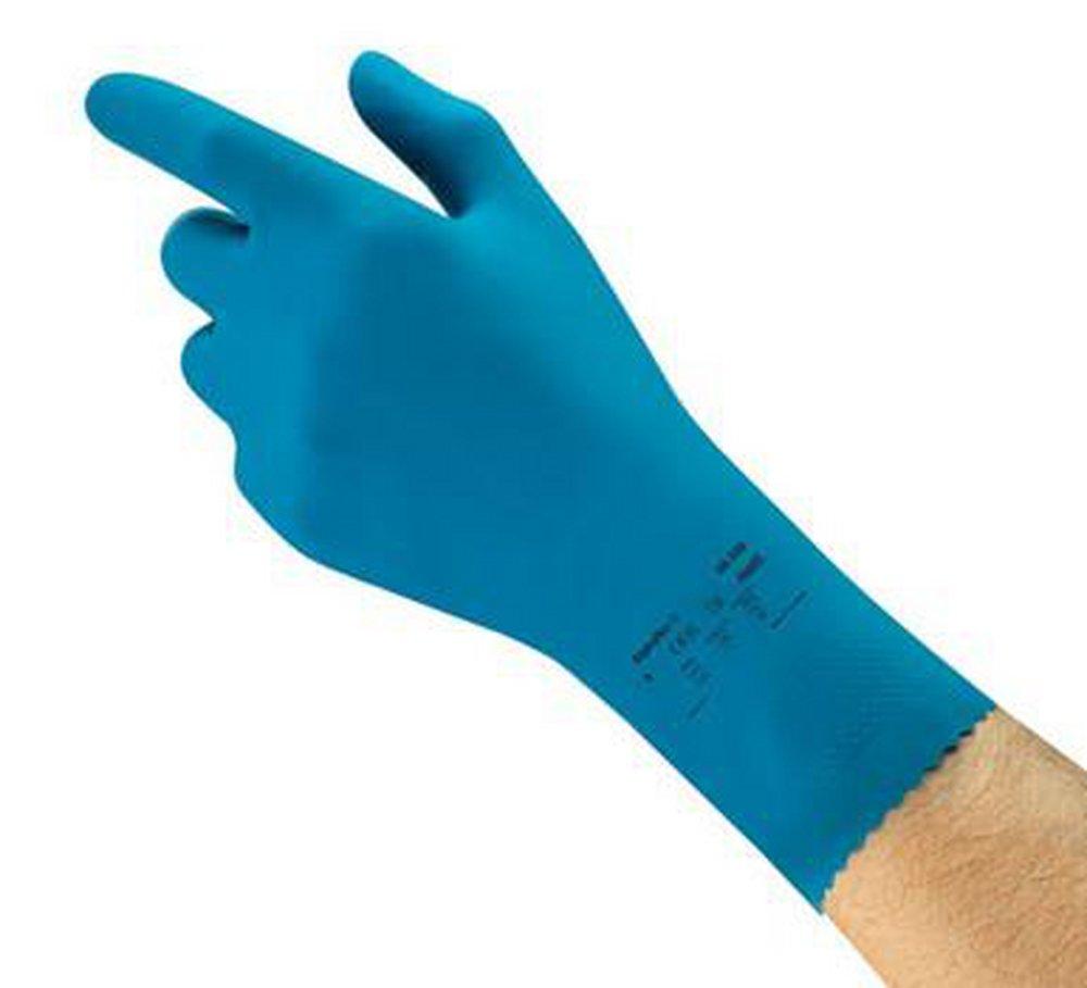 Ansell 88-356-9 AlphaTec 17 mil Latex Agriculture and Chemical Resistant Reusable Gloves in Blue Size 9