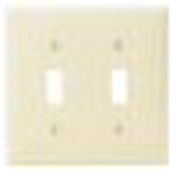 Leviton 80709-I 2-Gang Toggle Switch Wallplate Nylon Ivory