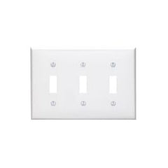 Leviton 80711-E 3-Gang Toggle Device Switch Wallplate, Standard Size Thermoplastic Nylon Black