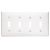 Leviton 80712-GY 4-Gang Toggle Device Switch Wallplate Thermoplastic Gray