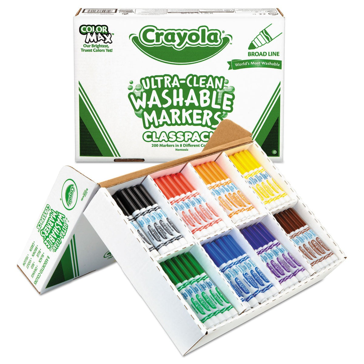 CRAYOLA Crayola CYO588200 8-Color Ultra-Clean Washable Marker Classpack 200/Box