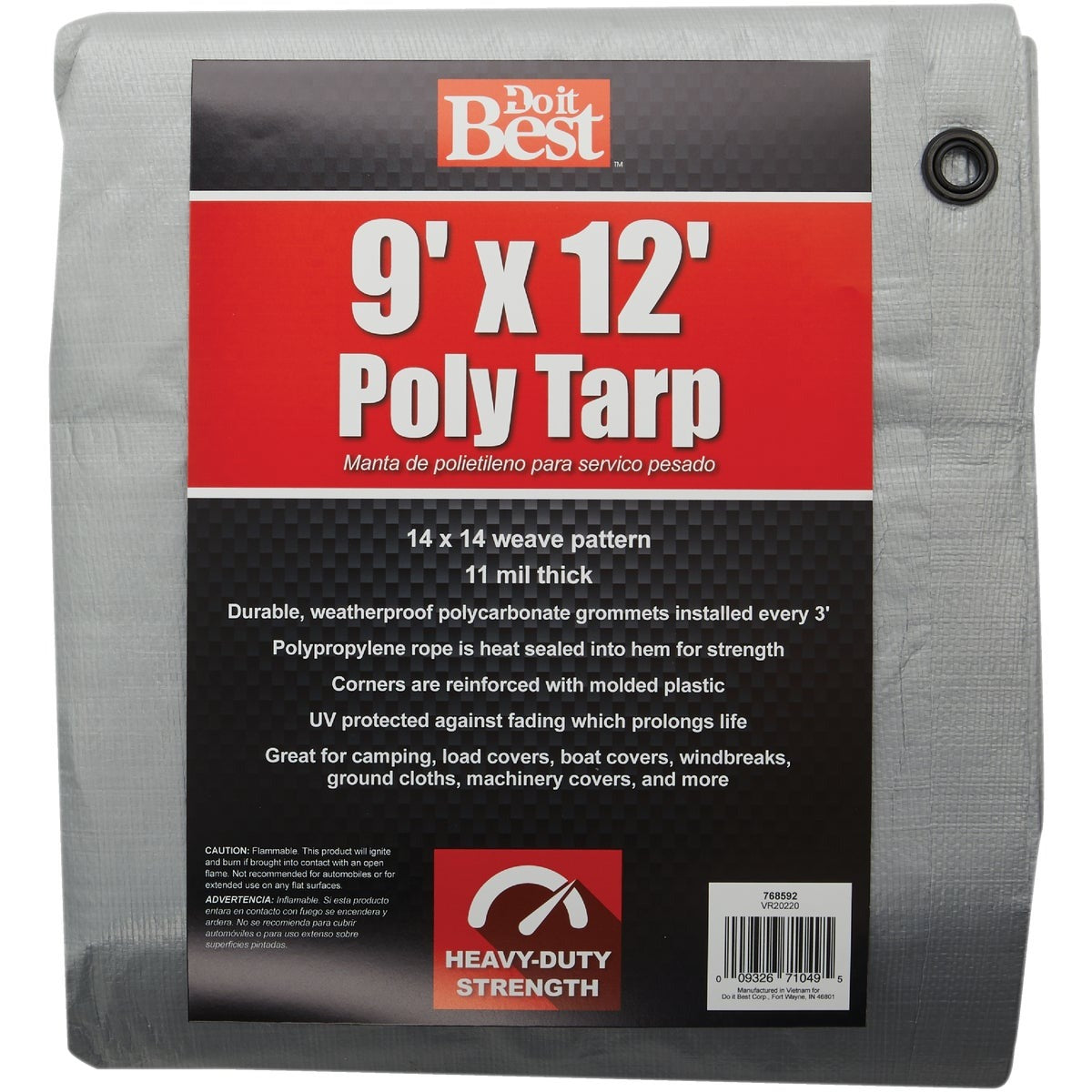 BSC PREFERRED Bsc Preferred 768592 Heavy Duty Silver Tarp 9x12