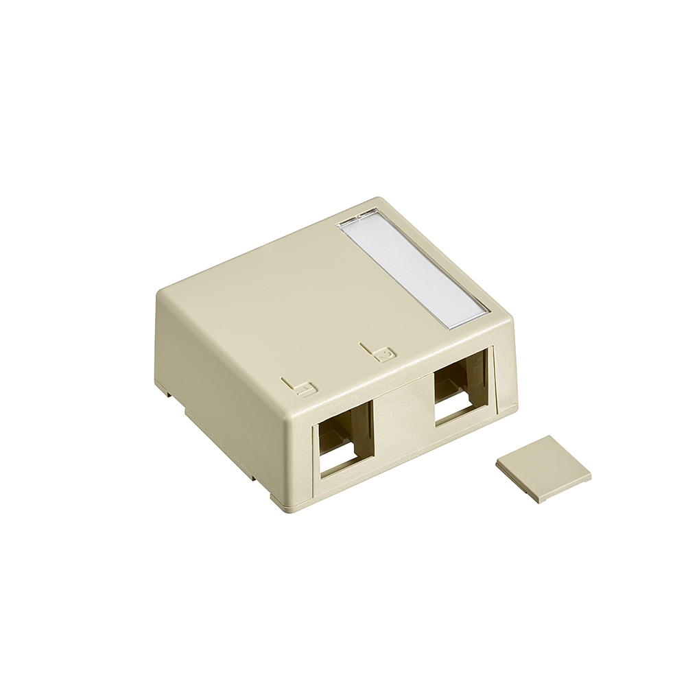 Leviton 41089-2IP Surface-Mount QuickPort Box Plenum Rated 2-Port Ivory