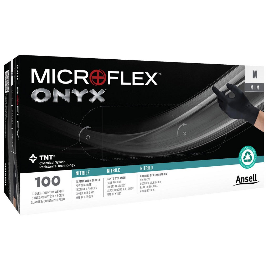 ANSELL Ansell N641 Microflex Onyx Nitrile Gloves Small 100pk