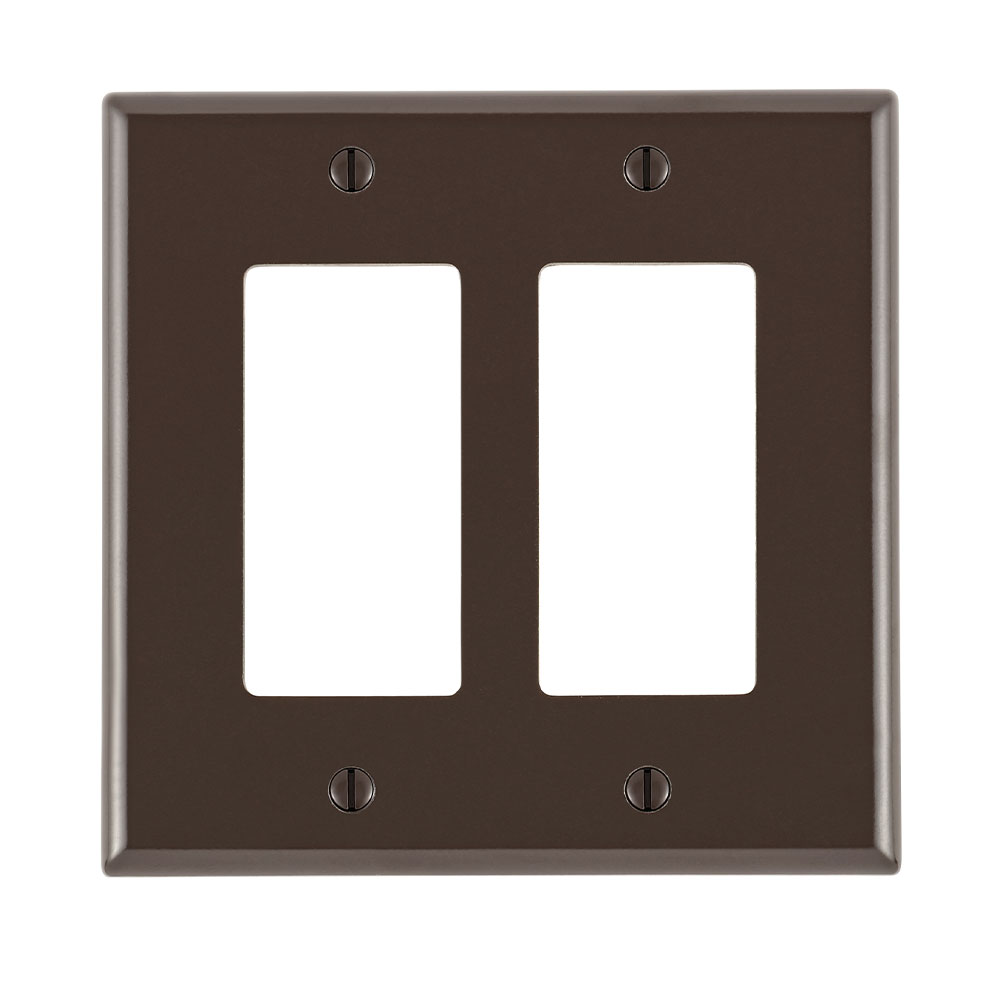 Leviton 80609 2-Gang Decora GFCI Device Mount Decora Midway Size Brown