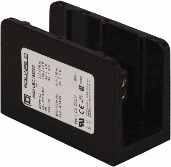 SCHNEIDER ELECTRIC Square D 9080LBC163206 350A 1-pole Distribution Block