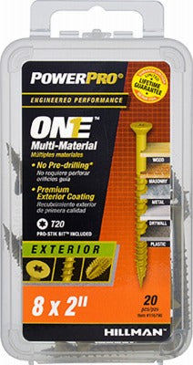 HILLMAN Hillman Fasteners 116790 Exterior Screw 8x2 in 20 Pack