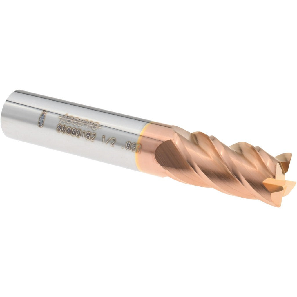 ACCUPRO Accupro 12182599 Corner Radius End Mill 0.5in 4 Flute Ticn