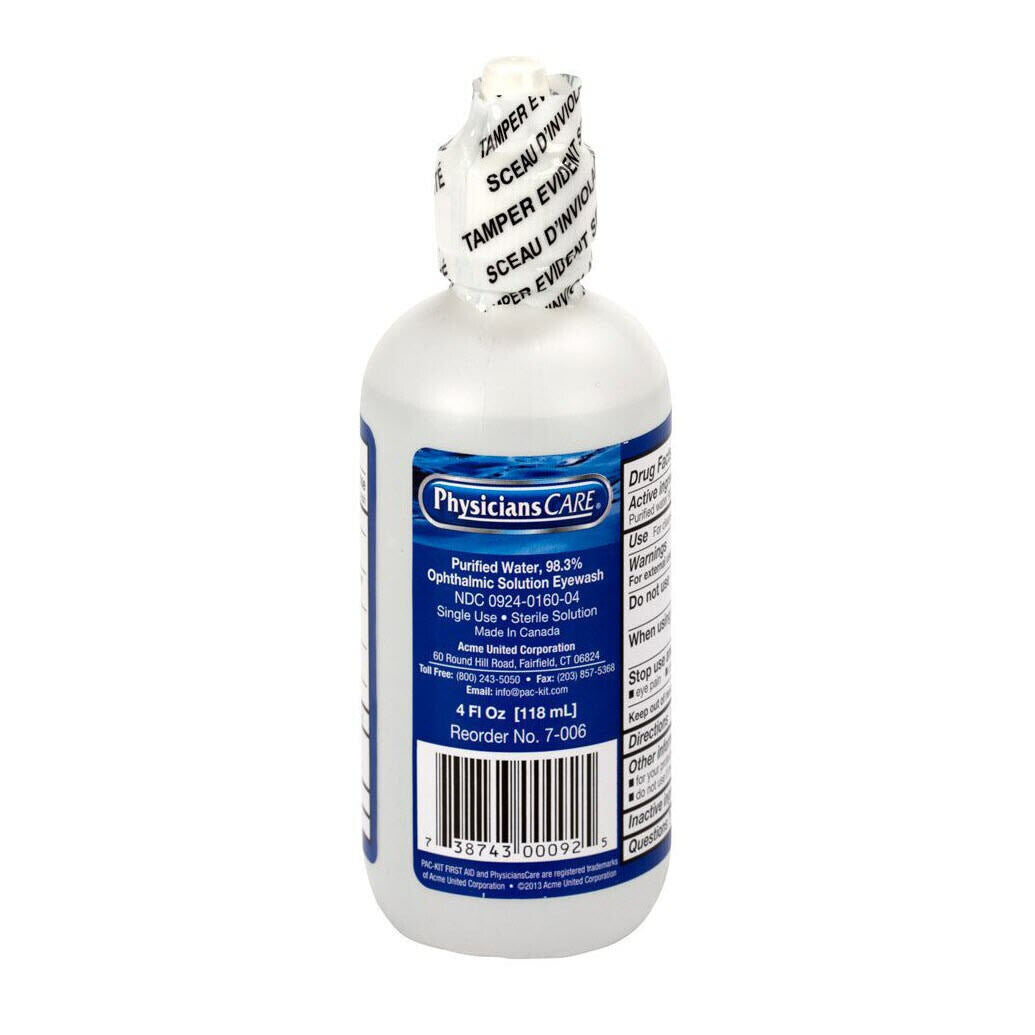 PhysiciansCare 7-006 Eyewash Solution, 4oz Bottle