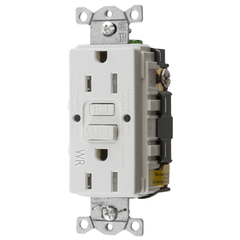 Hubbell Wiring Device-Kellems GFTWRST15W 15 Amp 125 Volt 2-Pole 3-Wire NEMA 5-15R White GFCI Receptacle