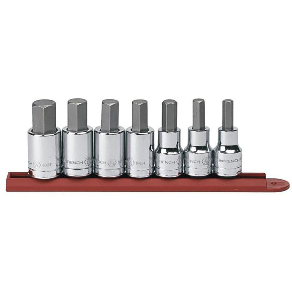 GEARWRENCH Gearwrench 80721 Hex Bit Socket Set 1/2 in Drive 7 Pc
