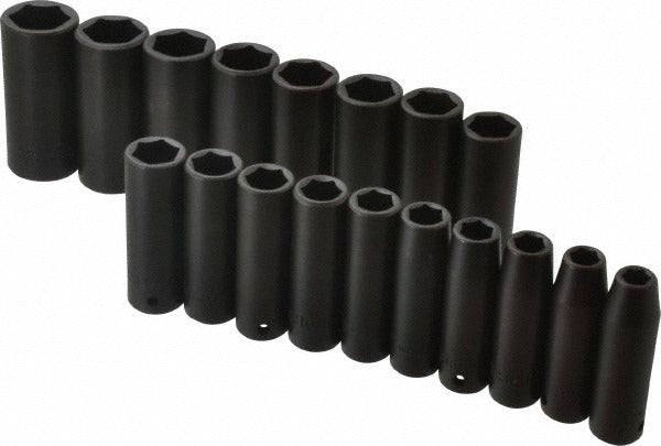 PROTO Proto J72149M 18 Pc Deep Impact Socket Set 1/2 in Drive