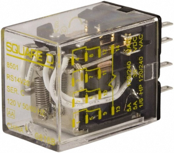 SCHNEIDER ELECTRIC Square D 8501RSD14V53 Plug-in Relay 5A 4PDT 24VDC