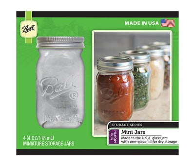 BALL Rubbermaid Inc/jarden 1440080100 Mini Jars 4oz 4PK