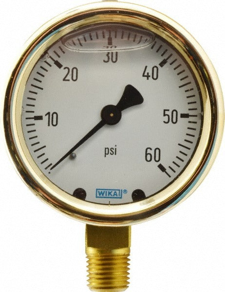 WIKA Wika 9310690 Pressure Gauge 0-60 Psi 2.5in Dial Lower Npt