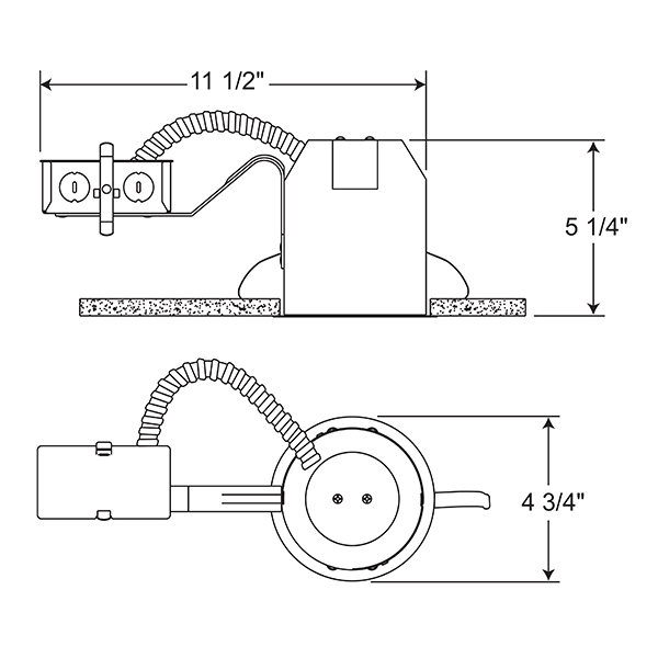 JUNO Juno TC926 6-inch non-IC incandescent slope housing (2/12 to 6/12 pitch)