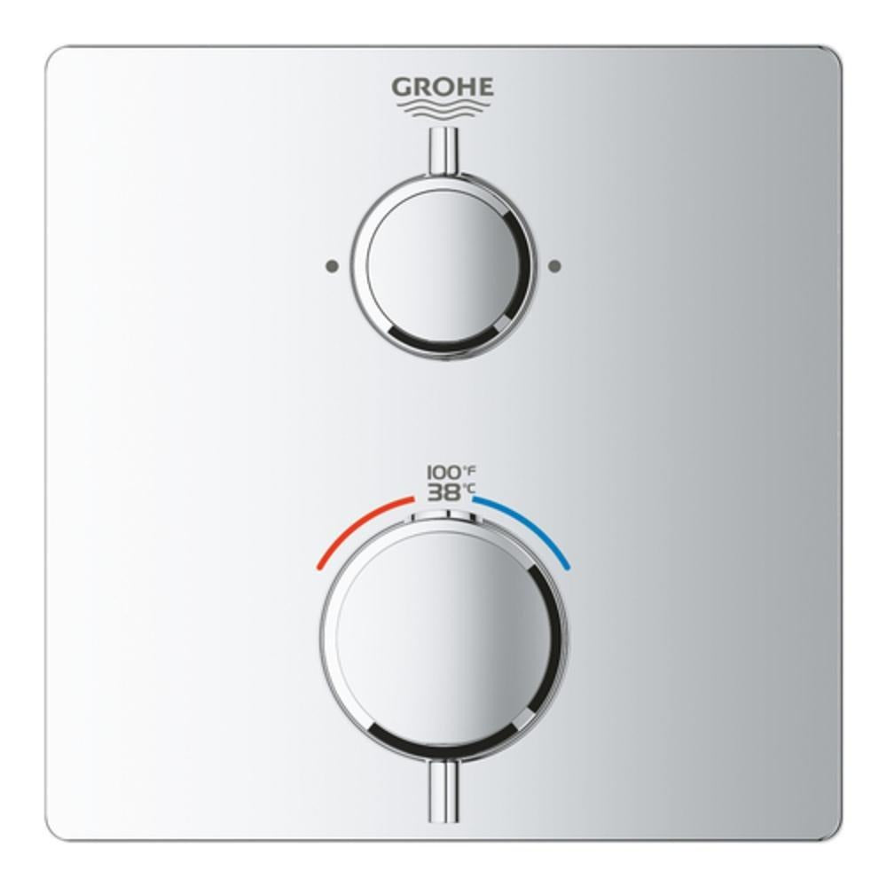 GROHE GROHE 24111000 Grohtherm Two Handle Thermostatic Valve Trim StarLight Chrome