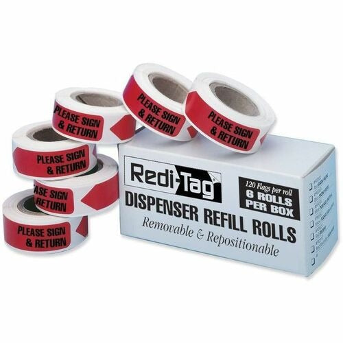 REDI-TAG Redi-tag RTG91037 Removable Refill Flags Red Box of 6