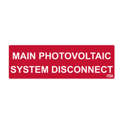 HellermannTyton 596-00243 Solar Label, Reflective, 2017 Code, MAIN PV SYSTEM DISCONNECT, 5.5 x 1.75, Red