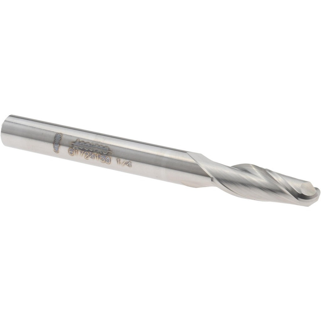 ACCUPRO Accupro 12468192 Ball End Mill 1/4 in 2 Flute Solid Carbide