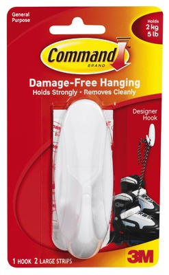 3M 3M Company 17083ES Large Designer Hook Strip 5 Lb